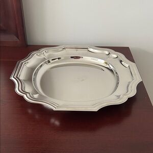 VTG Jean Couzon Made in France Stainless Steel Tray Art Deco, 10"
